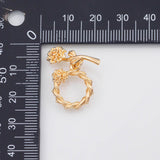 18K Gold PVD Plain Toggle Clasps 14mm 22k s Gold Charms - Tarnish Resistant