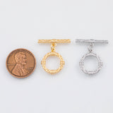 18K Gold PVD Plain Toggle Clasps 14mm 22k s Gold Charms - Tarnish Resistant