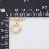 18K Gold PVD Plain Toggle Clasps 14mm 22k s Gold Charms - Tarnish Resistant