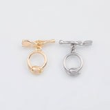 18K Gold PVD Plain Toggle Clasps 12mm 22k s Gold Charms - Tarnish Resistant