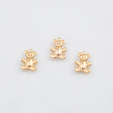 18K Gold PVD Little Bear Charm 7x10mm 22k s Gold Charms - Tarnish Resistant