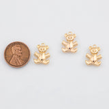 18K Gold PVD Little Bear Charm 7x10mm 22k s Gold Charms - Tarnish Resistant