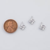 18K Gold PVD Windmill Charm 6mm 22k s Gold Charms - Tarnish Resistant