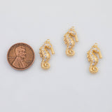 18K Gold PVD Seahorse Charm 10x21mm s Gold Charms - Tarnish Resistant