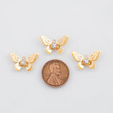 18K Gold PVD Butterfly Charm 12X17mm Charm s Gold Charms - Tarnish Resistant