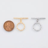 18K Gold PVD Toggle Clasps 14mm s Gold Charms - Tarnish Resistant