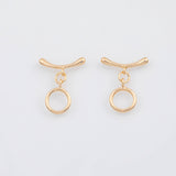 18K Gold PVD Plain Toggle Clasps 10mm s Gold Charms - Tarnish Resistant