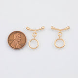 18K Gold PVD Plain Toggle Clasps 10mm s Gold Charms - Tarnish Resistant