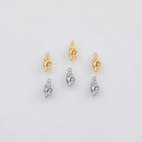 18K Gold pvd Shell Sea Snail Ocean Beach Charm 4x10mm s Gold Charms - Tarnish Resistant