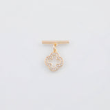 18K Gold PVD Clover Toggle Clasp 11mm s Gold Charms - Tarnish Resistant