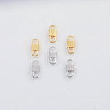 18K Gold PVD Oval Carabiner Clasp 6x15mm,, Carabiner Lock Connector, Spring Push Gate Finding Bracelet - Tarnish Resistant
