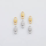 18K Gold PVD Oval Carabiner Clasp 6x15mm,, Carabiner Lock Connector, Spring Push Gate Finding Bracelet - Tarnish Resistant