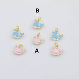 18K Gold PVD Whale charm enamel - Tarnish Resistant