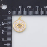 18K Gold PVD Evil eye white enamel charm - Tarnish Resistant