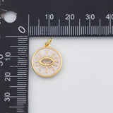 18K Gold PVD Evil eye white enamel charm - Tarnish Resistant