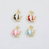 18K Gold PVD Fish charm enamel - Tarnish Resistant