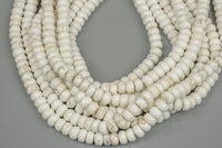 Natural WHITE TURQUOISE-- Roundel Faceted-- Sizes 4mm, 6mm, 8mm, 10mm-- Full Strand AAA Quality Gemstone Beads