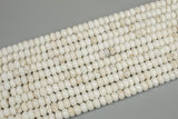 Natural WHITE TURQUOISE-- Roundel Faceted-- Sizes 4mm, 6mm, 8mm, 10mm-- Full Strand AAA Quality Gemstone Beads