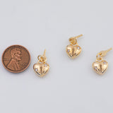 18K Gold PVD key heart charm 10x12mm pendant charms - Tarnish Resistant