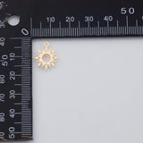 18K Gold PVD Sun Burst Charm Sunburst 13mm Open Celestial Sun Ray Pendant Charms AG-703 - Tarnish Resistant