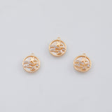 18K Gold PVD ocean beach scenery star mother of pearl charm 12mm pendant charms - Tarnish Resistant