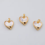 18K Gold PVD flower charm pendant mother of pearl face 16mm - Tarnish Resistant