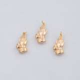 18K Gold PVD praying hs 10x19mm pendant charms - Tarnish Resistant