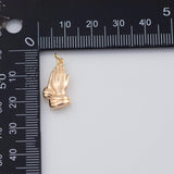 18K Gold PVD praying hs 10x19mm pendant charms - Tarnish Resistant