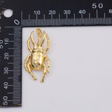 18K Gold PVD scarab beetle bug charm 17x37mm stag beetle egyptian charms - Tarnish Resistant