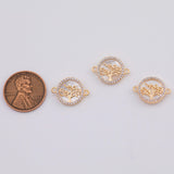 18K Gold PVD tree of life connector mother of pearl 12x17mm charm pendant charms - Tarnish Resistant