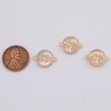 18K Gold PVD tree of life connector mother of pearl 12x17mm charm pendant charms - Tarnish Resistant