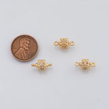 18K Gold PVD Cube Connector 7x14mm Charm Pendant Charms - Tarnish Resistant