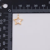 18K Gold PVD Mother of Pearl Star Charm 12mm Pendant Charms - Tarnish Resistant