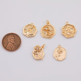 18K Gold PVD flower charm rose 5 petal flower about 15mm - Tarnish Resistant