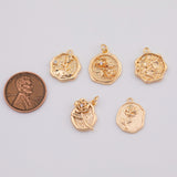 18K Gold PVD flower charm rose 5 petal flower about 15mm - Tarnish Resistant