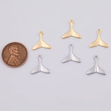 18K Gold PVD Whale tail dolphin tail charm - Tarnish Resistant