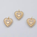 18K Gold PVD Heart sun burst charm - Tarnish Resistant