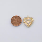 18K Gold PVD Heart sun burst charm - Tarnish Resistant