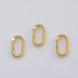 18K Gold pvd Carabiner Push Clasp - Tarnish Resistant