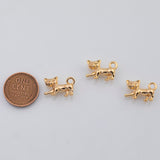 18K Gold PVD Cat charm - Tarnish Resistant