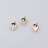 18K Gold PVD Strawberry fruit mother of pearl charm - Tarnish Resistant