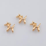 18K Gold PVD 3D Poodle Dog charm - Tarnish Resistant