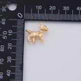 18K Gold PVD Shaggy Dog with Hair Fur charm - Tarnish Resistant