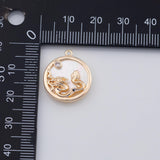 18K Gold PVD Dragon mother of pearl charm - Tarnish Resistant
