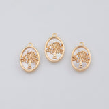 18K Gold PVD Tree of life mother of pearl charm - Tarnish Resistant