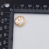 18K Gold PVD Moon charm mother of pearl abalone - Tarnish Resistant