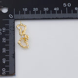 18K Gold PVD Triple heart linked connector charm - Tarnish Resistant