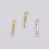18K Gold PVD Diamond Stick charm - Tarnish Resistant