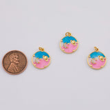18K Gold PVD Planet Space charm - Tarnish Resistant
