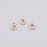 18K Gold PVD Mother of Pearl Circle charm - Tarnish Resistant
